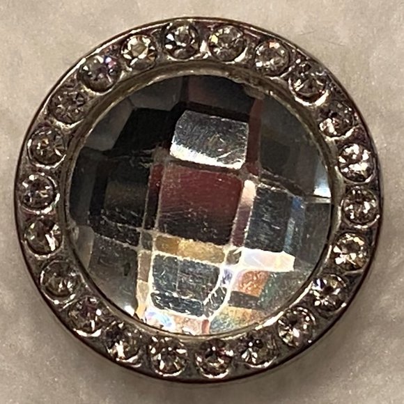 Snap Button Charm Gorgeous Silver Round Crystal Sparkle Snap - Picture 4 of 6